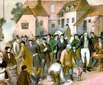 Australische Migration - Historische Schafschur in Australien