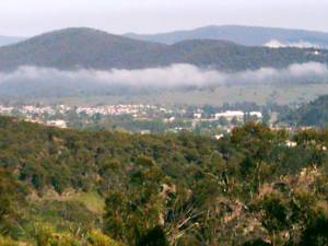 Blick auf Lithgow in den Blue Mountains