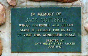 Gedenktafel f&uuml;r Jack Cotterill - Kings Canyon