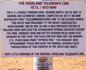 OTL Hinweisschild in Willams Creek