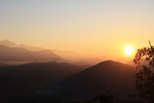 Sonnenaufgang über dem Annapurna Massiv