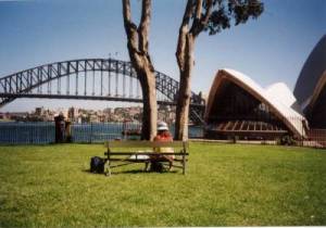 Daagmar Tischendorf in Sydney, an der Habour Bridge