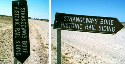 Wegweiser Strangeways Ruinen, vorher und nachher