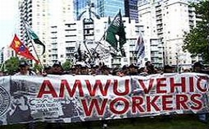 Gewerkschaftler beim Streik